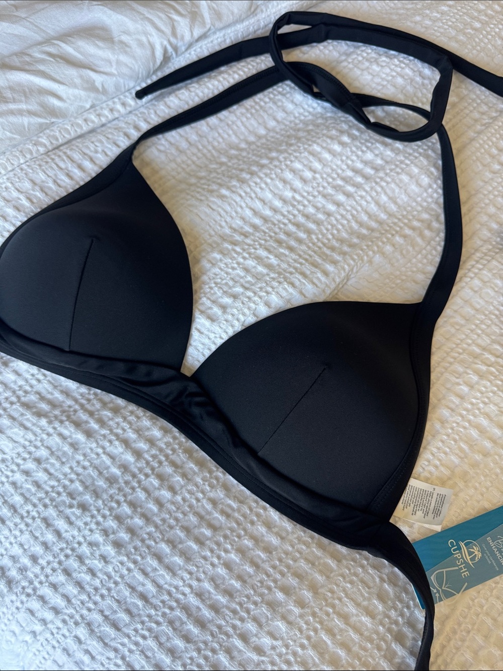 Cupshe Black Halter Bandeau Bikini Top